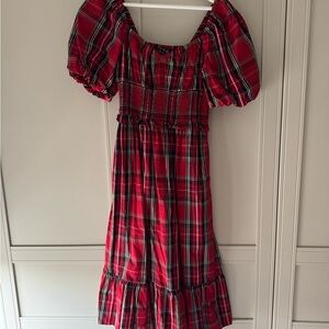 J. Crew Red and Green Plaid Dress
